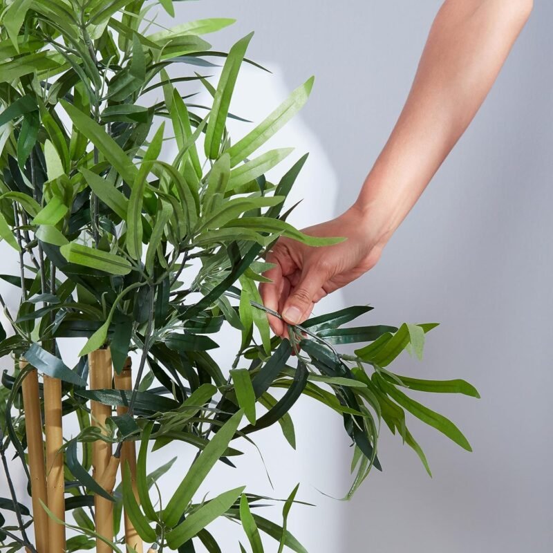 Amazon Basics - Planta de Bambú artificial con macetero de plástico, 100 cm, Verde - Imagen 5