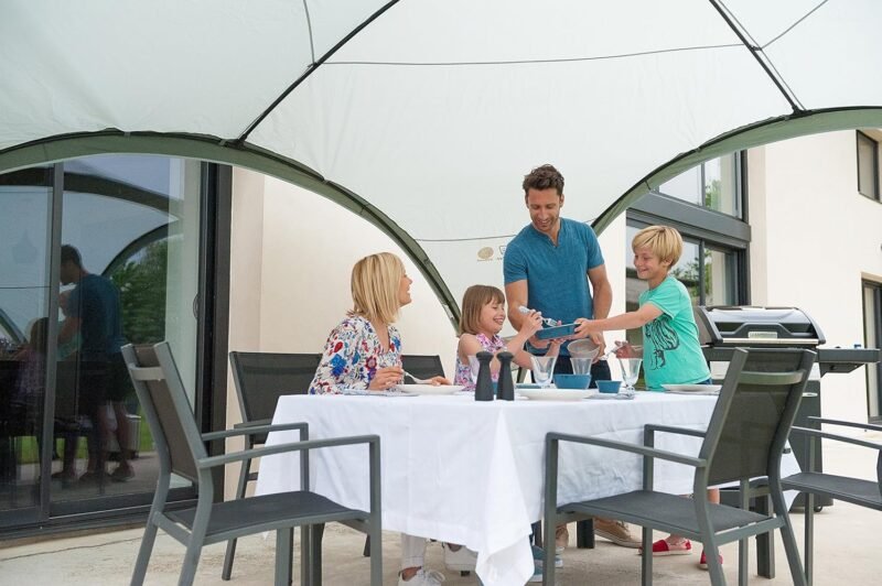 Coleman Carpa Event Shelter, Cenador para Festivales, jardín y Camping, construcción Robusta de mástiles, Gazebo con protección Solar SPF 50más, Gris-Verde, XL - 4.5 x 4.5 m - Imagen 11