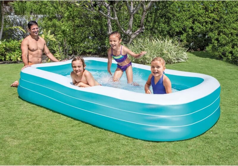 Intex 58484NP - Piscina Hinchable Rectangular 305 x 183 x 56 cm, 1.020 litros, Color Celeste - Imagen 4