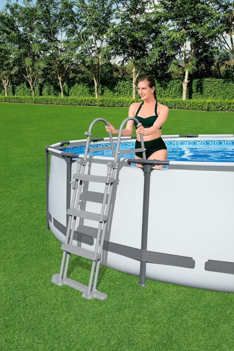 BESTWAY Escalera para Piscinas Desmontables Flip & Lock 108x71,4x138 cm Plateado - Imagen 2