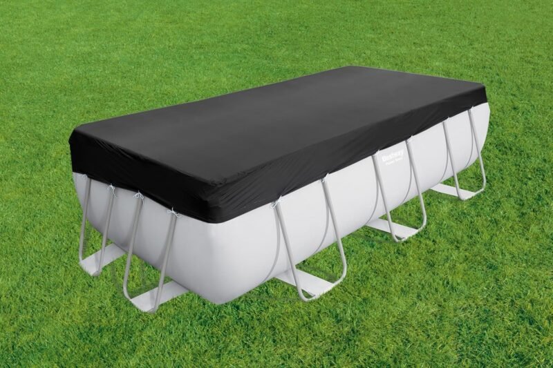 BESTWAY Cobertor de Invierno Rectangular 396x185 cm para Piscinas Rectangulares de 412x201 cm o 404x201 cm Negro - Imagen 6