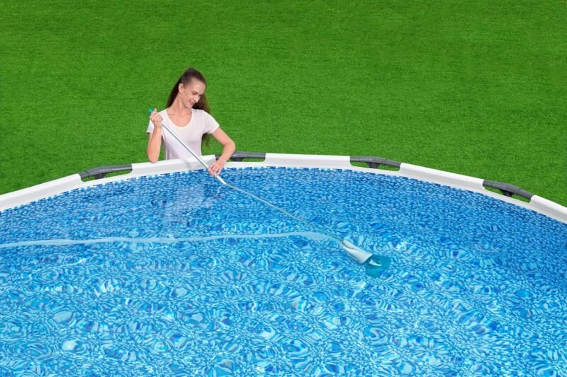 BESTWAY Limpiafondos para Piscinas AquaPristine con Pértiga 190 cm, 1 Cabezal de Aspiración Azul - Imagen 2