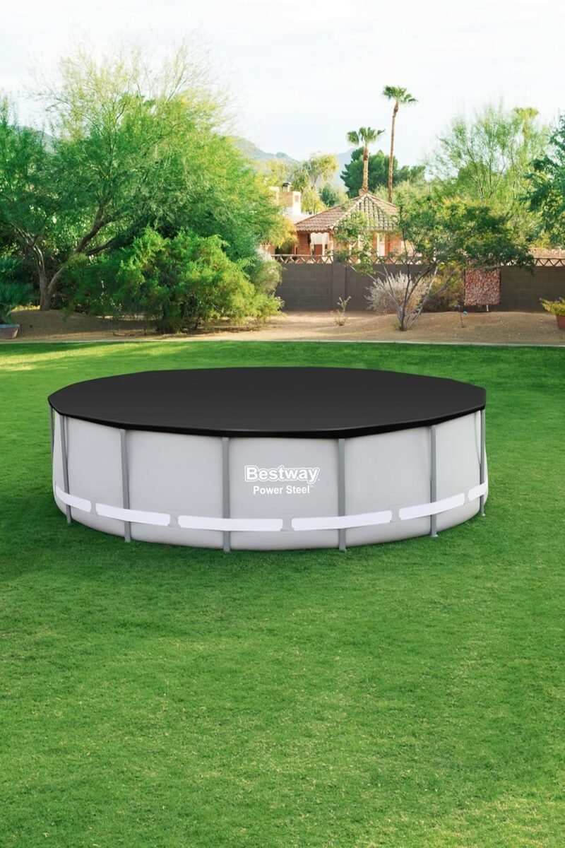 BESTWAY Cobertor de Invierno Redondo Ø427 cm de PVC para Piscinas Negro - Imagen 9