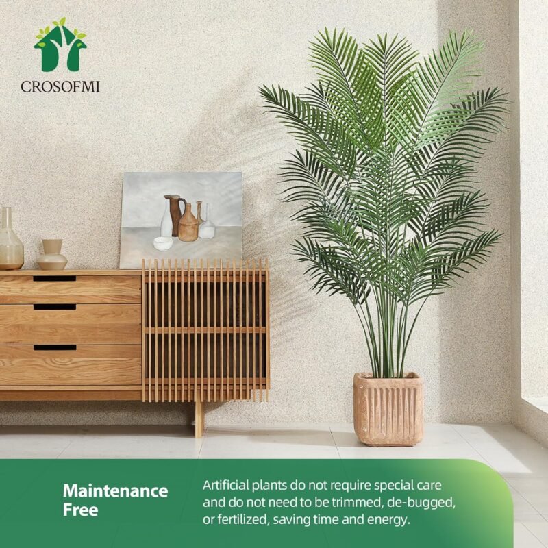 CROSOFMI Planta Artificial Areca Palmera Grande 170 cm Arbol Artificial Plastico Interior y Exterior Hogar Salon Dormitorio Balcón Moderno Decorativas (1 Pack) - Imagen 2