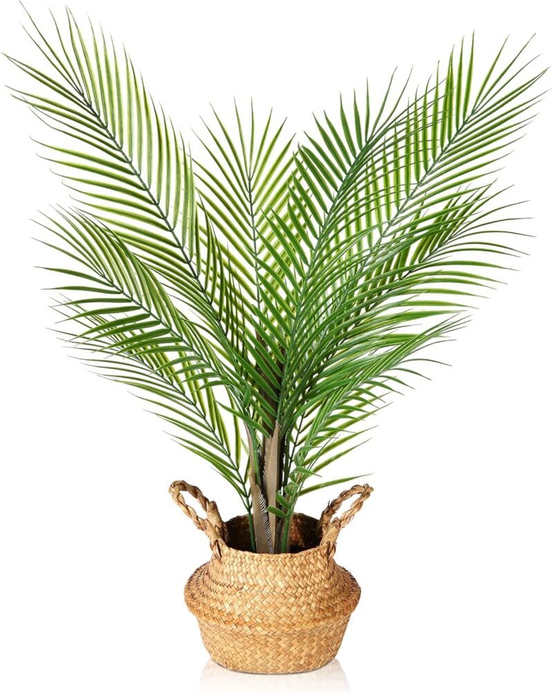 Kazeila Plantas Artificiales Decorativas Grandes 80cm Palmera Artificial Arbol Artificial para Interior y Exterior Hogar Casa Jardín Oficina Decorativas(1Pack)