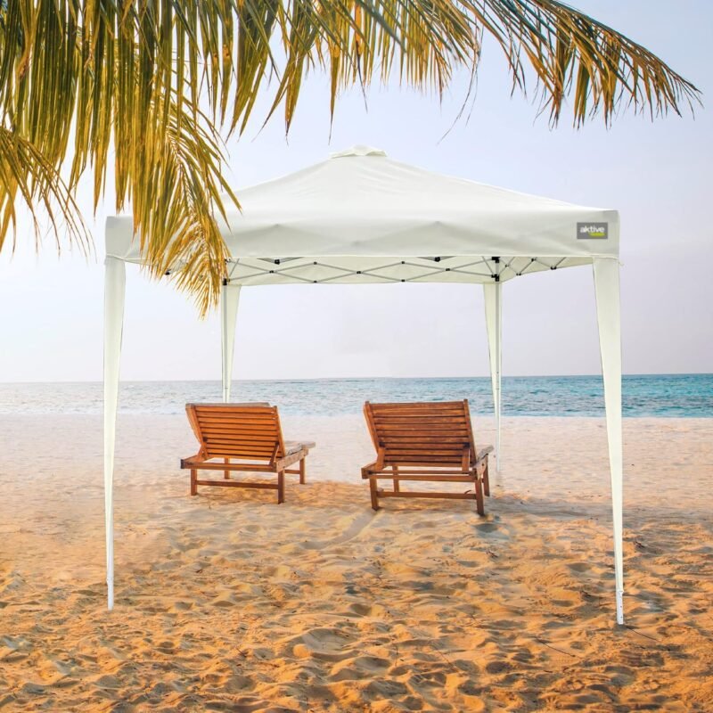 AKTIVE 61055 - Carpa Plegable 3x3 m, Cenador para jardín, 300 240 cm, Color Beige, 150 Gramos, Techo de ventilación, Montaje Minutos, Garden - Imagen 2