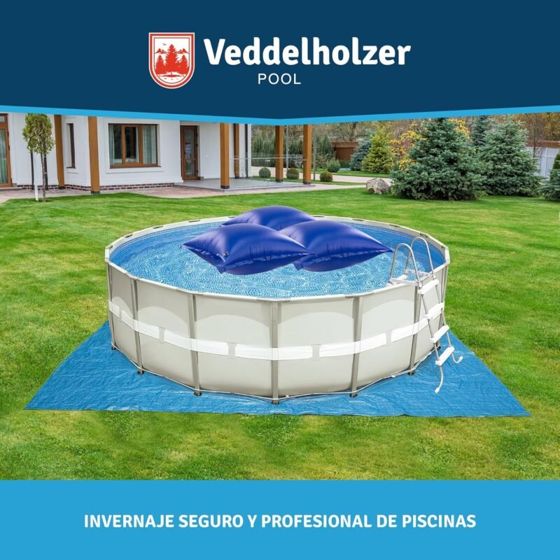 Veddelholzer Cojín de Aire XXL de 120 x 120 cm, cojín de Piscina para Invierno para Cubierta de Piscina. Accesorios Piscina de Invierno para Cubierta de Piscina, Cubierta en - Imagen 4