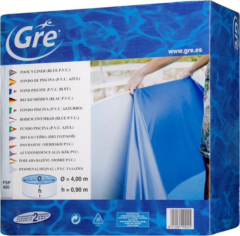 Gre FSP350 - Liner para Piscinas Redondas, Diámetro de 350 cm, Altura de 90 cm, Color Azul