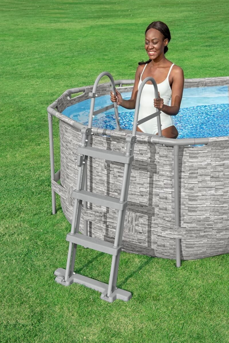 BESTWAY Escalera para Piscinas Desmontables Flip & Lock 108x71,4x138 cm Plateado - Imagen 12
