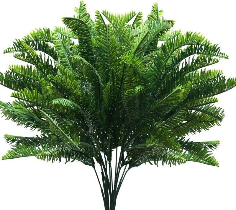 BELLE VOUS Planta Artificial Helecho Boston de Plástico (Pack de 6) Plantas Colgantes Interior/Exterior Follaje Artificial para el Hogar, Jardín, Pared Enredadera, Arbustos, Guirnalda Boda y Oficina