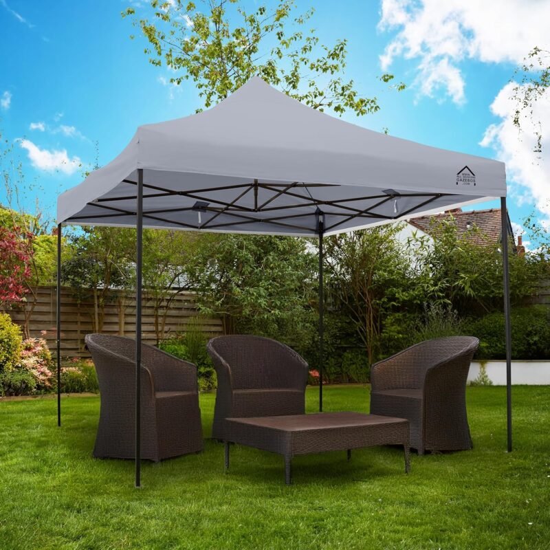 All Seasons Gazebos 3x3m Totalmente Impermeable Pop up Gazebo - Gris metalizado - Imagen 3