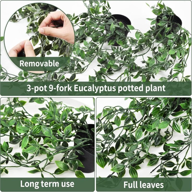 ROLLWAY 2 Piezas Plantas Artificiales Colgantes, Planta Artificial Colgante, Hojas de Mandala Artificiales para Decoración Hogar Pared Terraza Jardín (2 Piezas) - Imagen 3