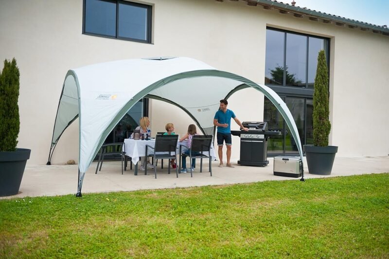 Coleman Carpa Event Shelter, Cenador para Festivales, jardín y Camping, construcción Robusta de mástiles, Gazebo con protección Solar SPF 50más, Gris-Verde, XL - 4.5 x 4.5 m - Imagen 10
