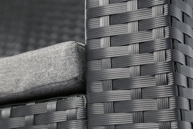 4 Pieces Outdoor Furniture Complete Patio Cushion Wicker P.E Rattan Garden Set, Full, Black - Imagen 16