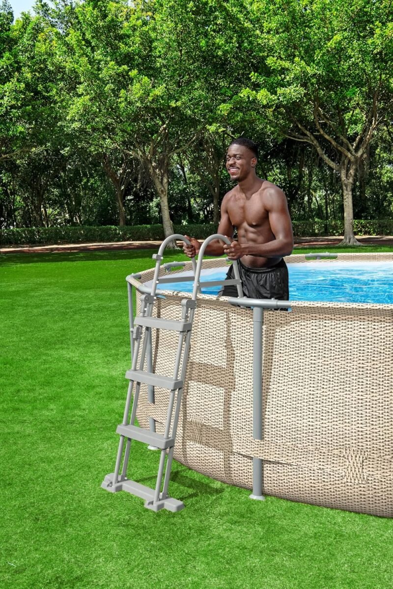 BESTWAY Escalera para Piscinas Desmontables Flip & Lock 108x71,4x138 cm Plateado - Imagen 11