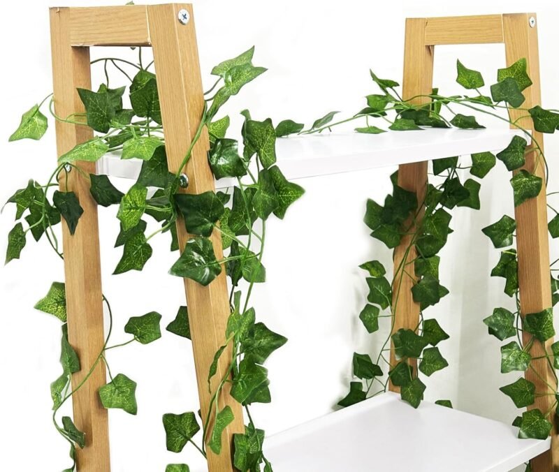 Nutabevr Enredaderas Artificiales(12 Piezas*2.2m),Longitud Decorativa Total de 26.4 Metros de Hiedra Artificial, Plantas Falsas Decorativas para Cocina, Boda, balcón, Oficina, jardín y Fiesta - Imagen 2