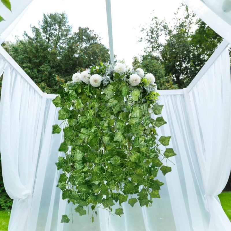 Nutabevr Enredaderas Artificiales(12 Piezas*2.2m),Longitud Decorativa Total de 26.4 Metros de Hiedra Artificial, Plantas Falsas Decorativas para Cocina, Boda, balcón, Oficina, jardín y Fiesta - Imagen 3