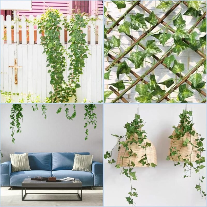 Nutabevr Enredaderas Artificiales(12 Piezas*2.2m),Longitud Decorativa Total de 26.4 Metros de Hiedra Artificial, Plantas Falsas Decorativas para Cocina, Boda, balcón, Oficina, jardín y Fiesta - Imagen 4