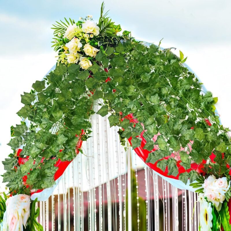 Nutabevr Enredaderas Artificiales(12 Piezas*2.2m),Longitud Decorativa Total de 26.4 Metros de Hiedra Artificial, Plantas Falsas Decorativas para Cocina, Boda, balcón, Oficina, jardín y Fiesta - Imagen 6