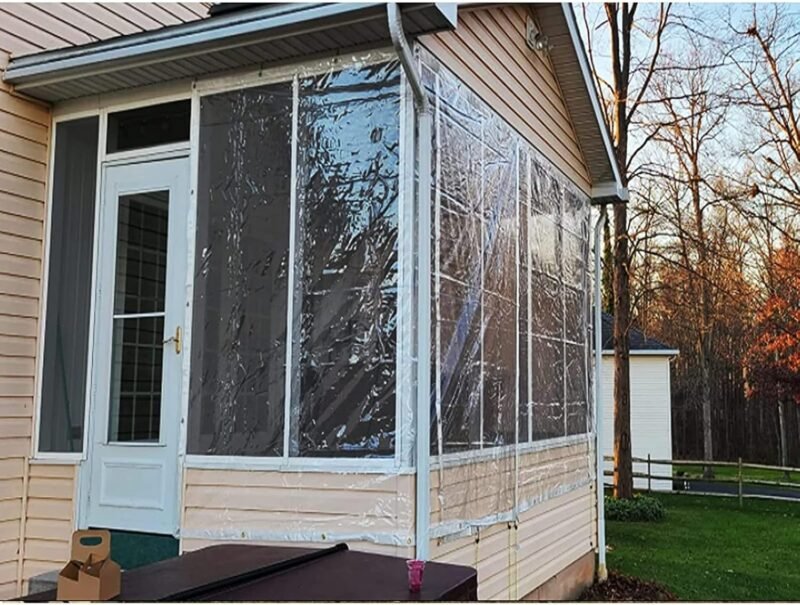 WZYJLyds Lona Transparente con Ojales, Exterior Cortina Porche Parabrisas Resistente A La Intemperie para Pérgola, Cenador, Jardín - Imagen 6