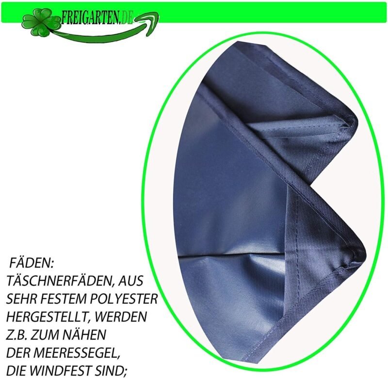 freigarten.de Techo de repuesto para carpa barbacoa de 2,4 m x 1,5 m (metro), color arena antigua, resistente al agua, material: Panamá PCV suave 370 g/m², extrafuerte, modelo 11 (azul marino) - Imagen 3