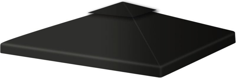 MaxEarn Cubierta de repuesto para toldo, cubierta impermeable de 3 x 3 m, cubierta de doble piso, cubierta de cenador de jardín al aire libre, techo negro anti-UV, refugios de toldo de patio, solo