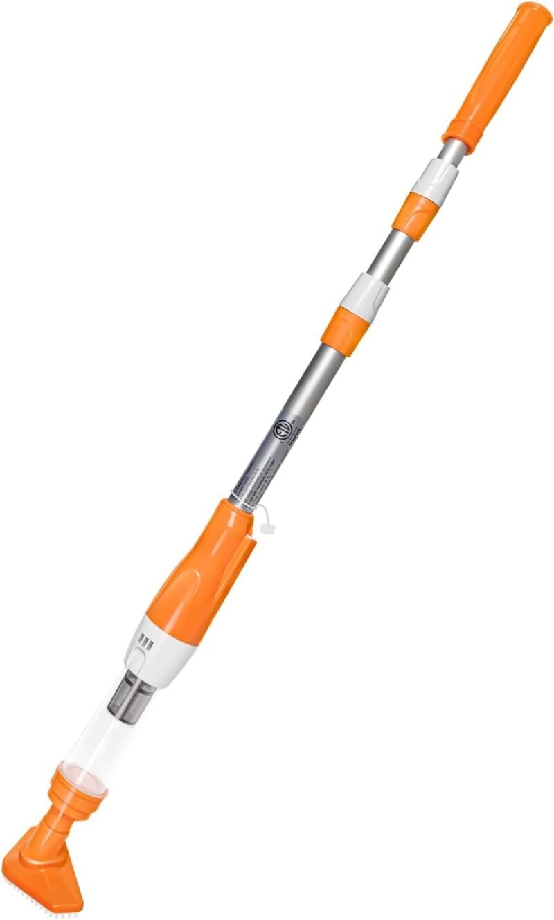 PoolyPoly Aspirador de Piscina Inalámbrico con Batería Recargable, 3 en 1 Limpiafondos de Piscina, Aspiradora Manual para Spas, Jacuzzi, Piscinas Pequeñas - Tiempo de Ejecución 90 Minutos, Naranja - Imagen 7