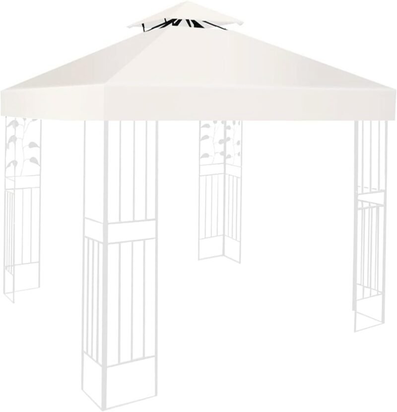 Cubiertas de repuesto para cenador de 3 x 3 m, toldo impermeable para cenador de jardín al aire libre, con cubierta de techo de doble piso, toldo de repuesto para tienda de campaña de patio, tienda de