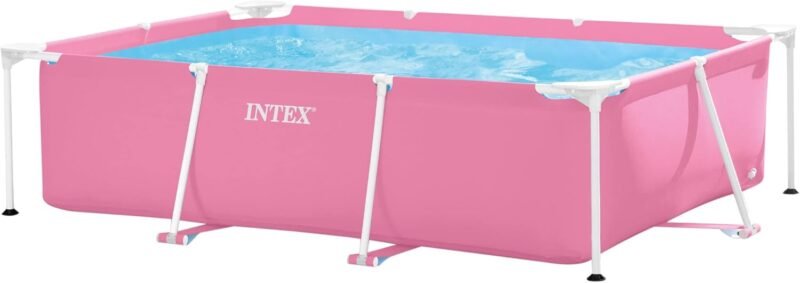 Intex 55256 - Piscina Desmontable Small Frame Familiar Rosa 220x150x60cm, Capacidad 1.662 litros, Piscina Desmontable, Infantil, Rectangular para niños