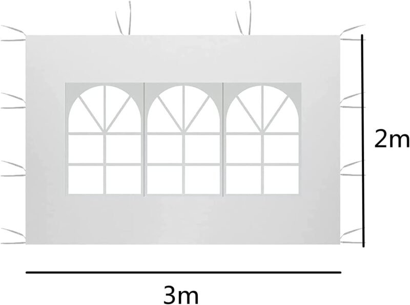 Guangyu Paneles Laterales para Carpa Cenador con Ventana, 2PACK 2 x 3M Panel Lateral Gazebo de Tela Oxford 210D, Panel Lateral de Repuesto para Cenador de Jardín Exterior - Imagen 2