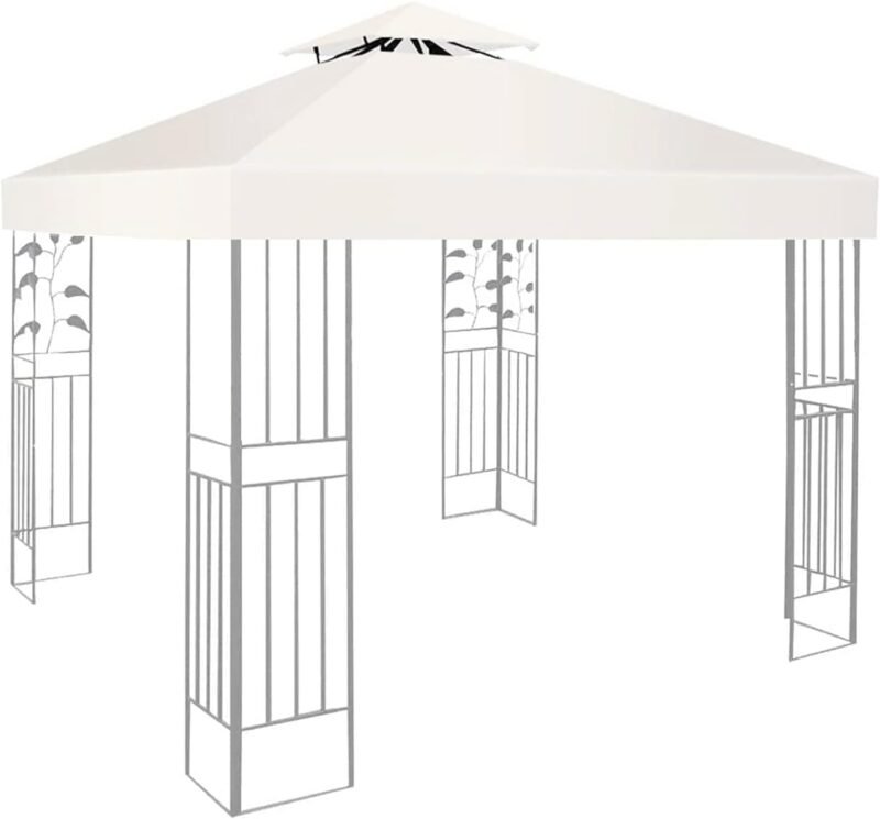 Techo de repuesto para cenador, 3x3 m, impermeable, superficie impermeable, revestimiento de doble techo, cubierta protectora, resistente a las tormentas, cubierta de repuesto (beige)
