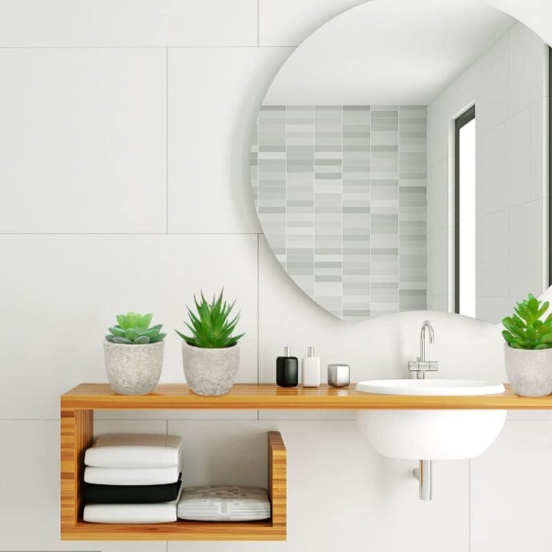 DAGORD - 3 suculentas artificiales con maceta, plantas falsas suculentas para interiores, plantas artificiales, para oficina, balcón, salón, jardín, mesa - Imagen 5