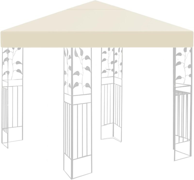 Techo de repuesto para cenador, 3 x 3 m, resistente al agua, estable, resistente al invierno, 160 g/m², color beige, para jardín, cenador plegable, resistente a las tormentas