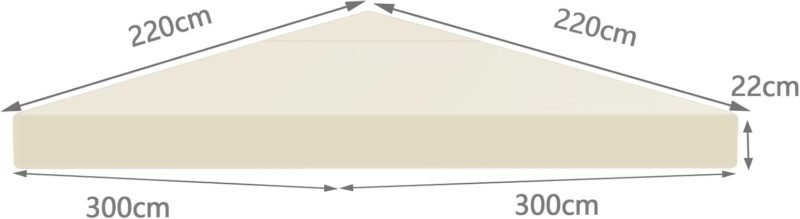 Techo de repuesto para cenador, 3 x 3 m, resistente al agua, estable, resistente al invierno, 160 g/m², color beige, para jardín, cenador plegable, resistente a las tormentas - Imagen 2