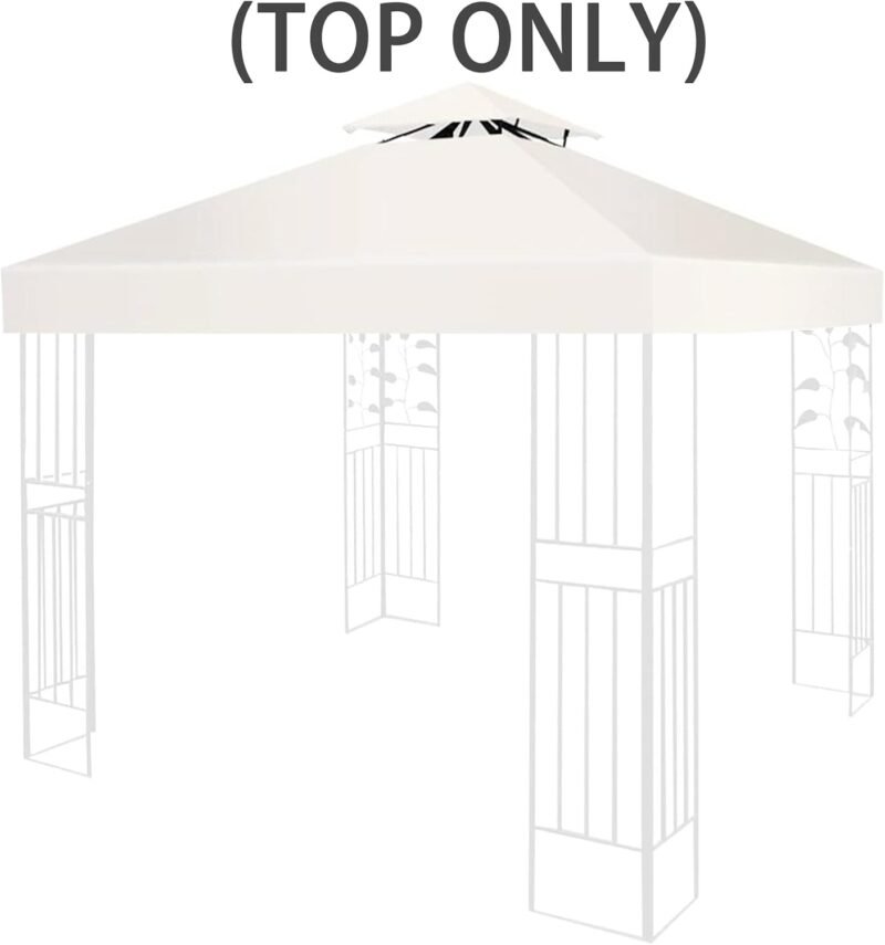 Cubiertas de repuesto para cenador de 3 x 3 m, toldo impermeable para cenador de jardín al aire libre, con cubierta de techo de doble piso, toldo de repuesto para tienda de campaña de patio, tienda de - Imagen 3
