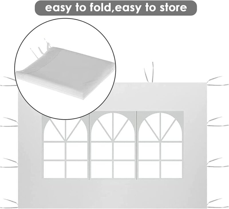 Guangyu Paneles Laterales para Carpa Cenador con Ventana, 2PACK 2 x 3M Panel Lateral Gazebo de Tela Oxford 210D, Panel Lateral de Repuesto para Cenador de Jardín Exterior - Imagen 4