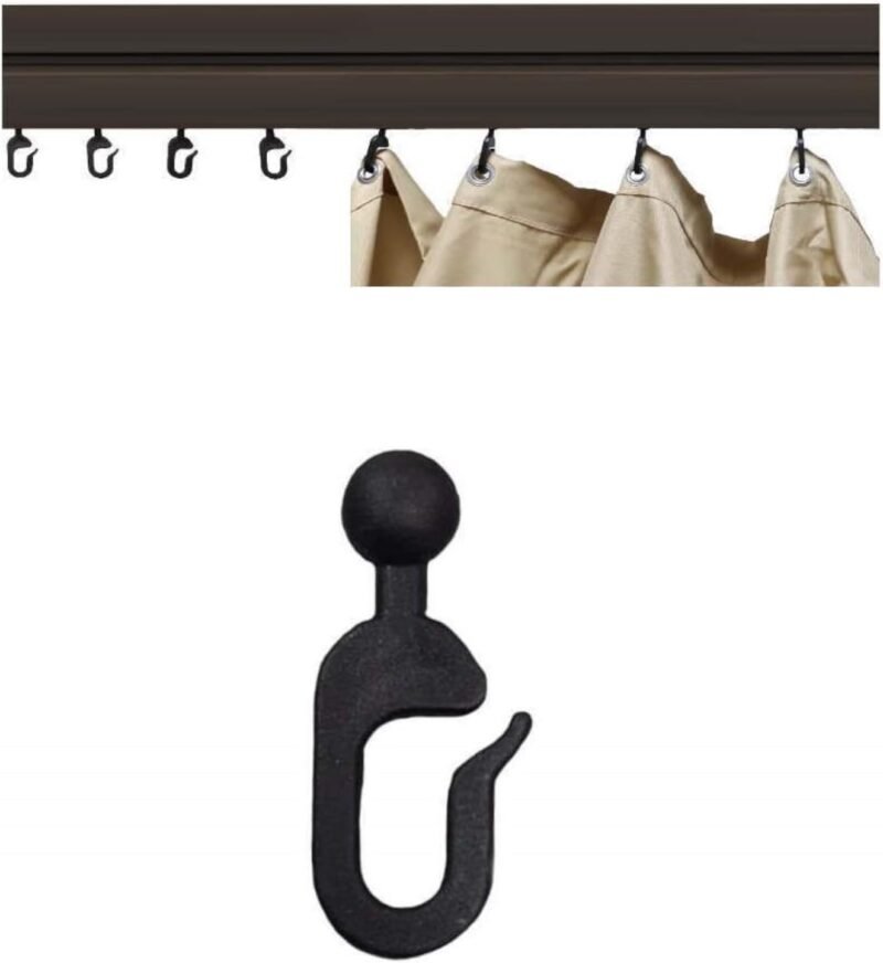 BricoShopping Ganchos para lonas laterales y cortinas mosquiteras de cenador correderas de repuesto Ojales de plástico anillos ganchos en toldos rieles de porche jardín Sahara Adventure 40 unidades
