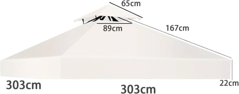 Cubiertas de repuesto para cenador de 3 x 3 m, toldo impermeable para cenador de jardín al aire libre, con cubierta de techo de doble piso, toldo de repuesto para tienda de campaña de patio, tienda de - Imagen 2