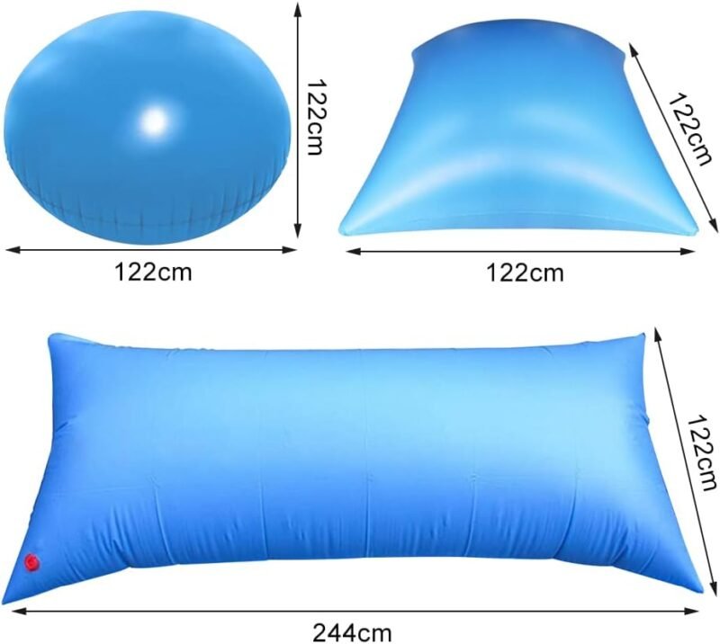 Cojín de Piscina Invierno Rectangular 8×4ft, Cojín de Piscina Invernación, Cobertor Piscina Evitar Hojas Invierno, Cojín de Aire Azul Lonas para Tapar Piscinas Cobertor de Piscina Invierno (1 Piezas) - Imagen 7