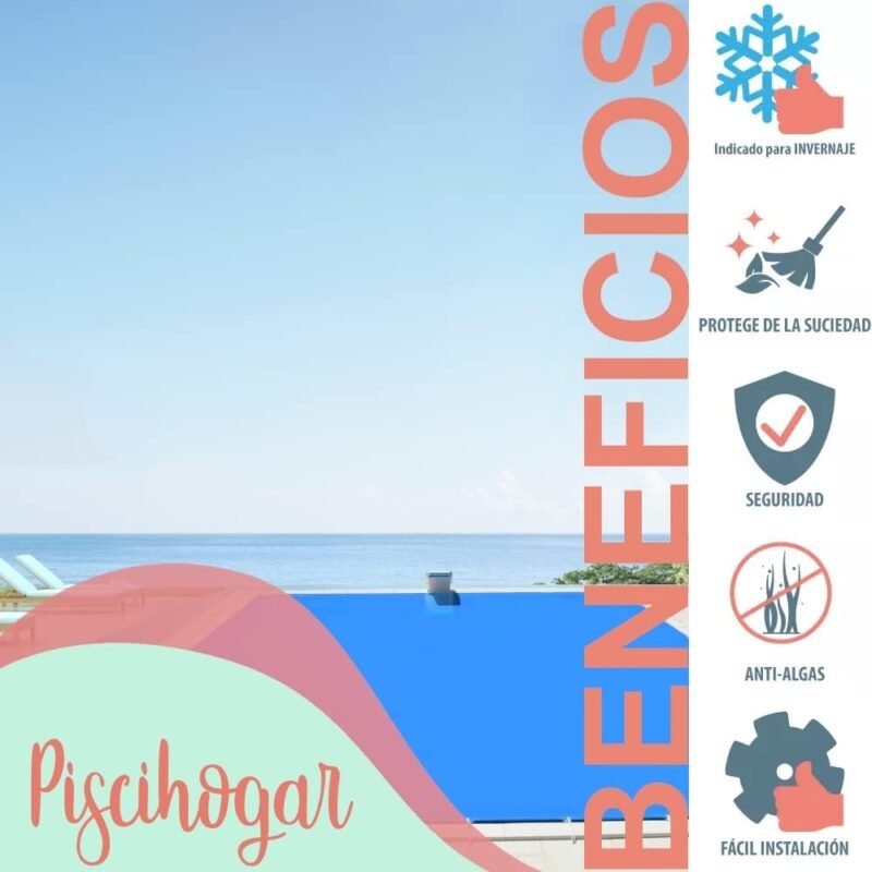 PisciHogar Cobertor de Invierno para Piscinas de 2 a 3 m de Ancho I Largo y Ancho Personalizable I Garantía: 3 años I 680 gr/m2 I 5 Colores a Elegir - 100% OPACOS I Rectangular l Anclajes incluidos - Imagen 3