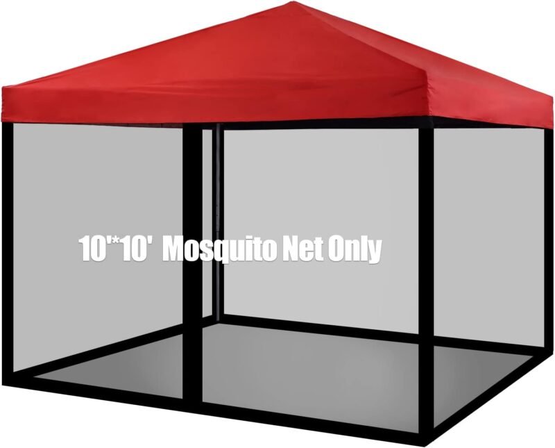 PCAFRS Mosquitera con Cremallera para Exteriores, mosquitera de Camping, Pared de toldo de Bricolaje, mosquitera para Exteriores para cenador de Patio de 10 x 10 pies y Tienda de campaña (Solo