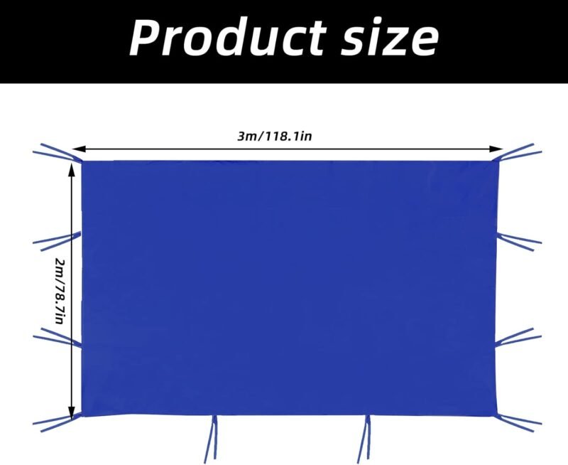 Paneles laterales de 3 x 2 m, resistente al agua, tela Oxford 210D, para cenador de jardín, exterior, fiesta (azul) - Imagen 6