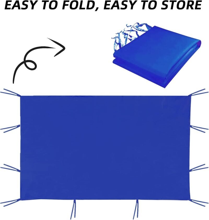 Paneles laterales de 3 x 2 m, resistente al agua, tela Oxford 210D, para cenador de jardín, exterior, fiesta (azul) - Imagen 5