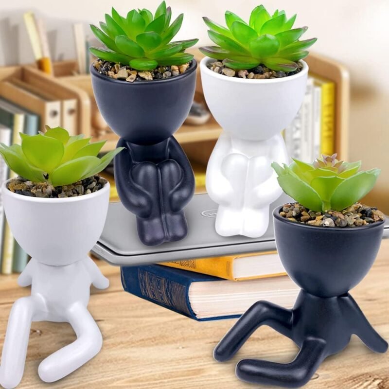 ODIWEN 2Pcs Plantas Suculentas Artificiales, Planta Artificial Decorativa, Pequeñas Plantas Artificiales, Plantas Decoración Suculentas, Mini Plantas Falsas de Plástico, Plantas Artificiales Pequeñas - Imagen 5