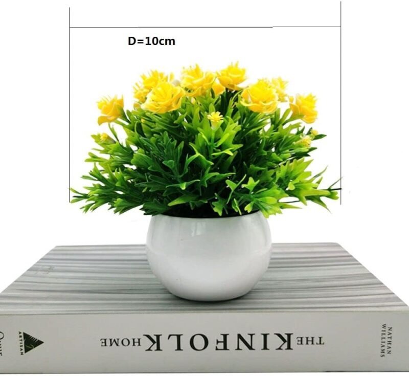 Fycooler Flores Artificiales Decoración, 3Pcs Plantas Artificiales de Maceta, Mini Artificiales Plastico Decorativas Plantas Falsas con Macetas para El Hogar Cocina Balcón Planta Artificial con Maceta - Imagen 5