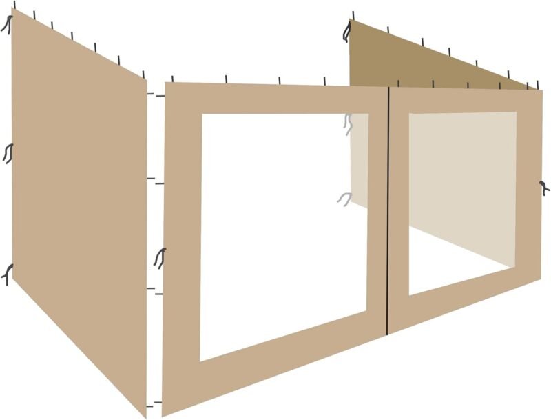 Quick Star 3 Paneles Laterales para cenadores, 3 x 4 m, Color Arena Beige