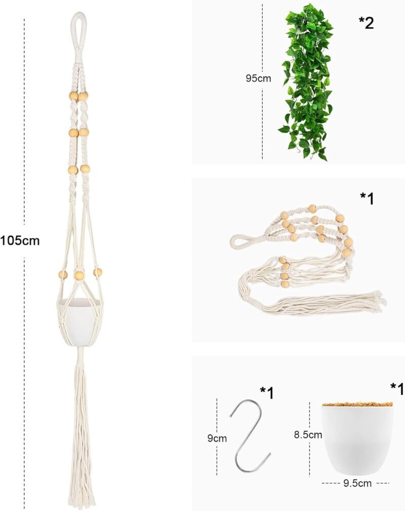 Hywean Homd Plantas Colgantes Guirnaldas Artificiales Plantas Artificiales Colgantes Enredadera Eucalipto Guirnalda Planta para Fiesta en Exteriores Balcones Bodas,Jardines (1 Set) - Imagen 2