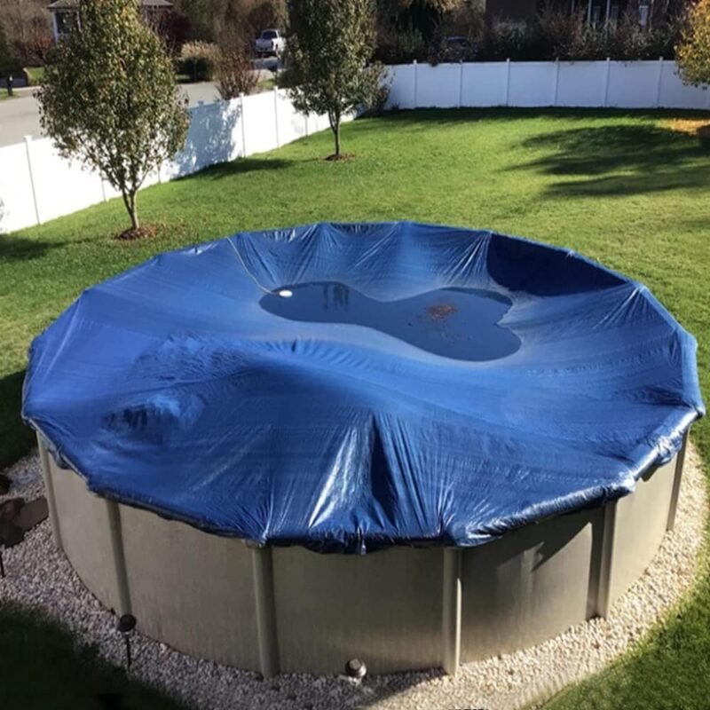 Cojín de Piscina Invierno Rectangular 8×4ft, Cojín de Piscina Invernación, Cobertor Piscina Evitar Hojas Invierno, Cojín de Aire Azul Lonas para Tapar Piscinas Cobertor de Piscina Invierno (1 Piezas) - Imagen 2