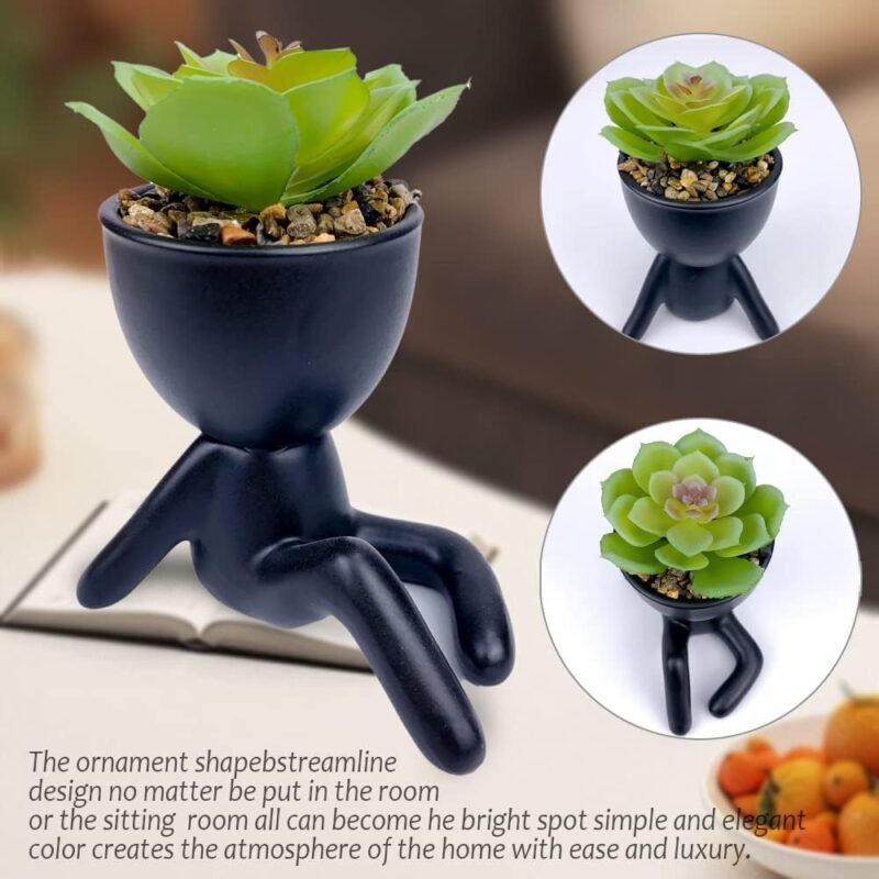 ODIWEN 2Pcs Plantas Suculentas Artificiales, Planta Artificial Decorativa, Pequeñas Plantas Artificiales, Plantas Decoración Suculentas, Mini Plantas Falsas de Plástico, Plantas Artificiales Pequeñas - Imagen 4