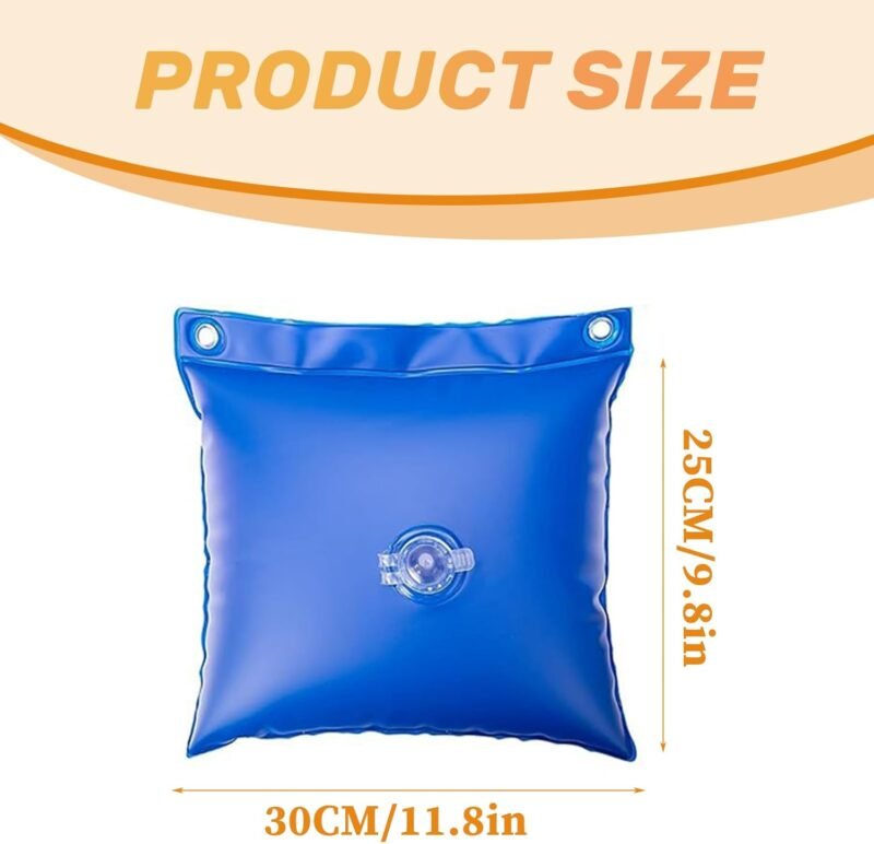 12 bolsas de agua colgantes para cubierta de piscina, 0.3 mm de grosor, PVC de 11.8 x 9.8 pulgadas, bolsas de peso de agua para piscinas sobre el suelo, bolsas de agua resistentes para piscina, bolsa - Imagen 2